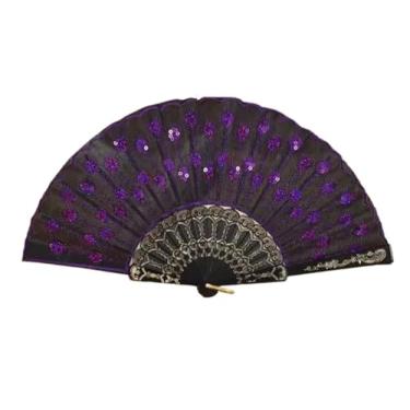 Imagem de HSYHKDSY Ventilador chinês bordado ventilador dobrável estilo chinês fãs de mão clássico ventilador de dança manual ventilador feminino foto adereço (G) (C 43 * 23 cm) (F 43 * 23 cm) (G 43 * 23 cm) (D