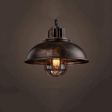 Imagem de YQSLQZZ Lustre de ilha de cozinha vintage, luzes de teto suspensas de casa de fazenda de cúpula industrial, luzes pendentes de mesa de jantar acima da luminária pendente, para sala de jantar pia de