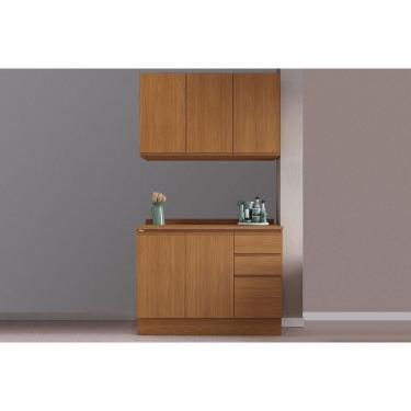 Imagem de Cozinha Modulada Completa Ciela 3 Peças (1aéreo+1balcão+1complemento) C3p21 Canela - Kappesberg