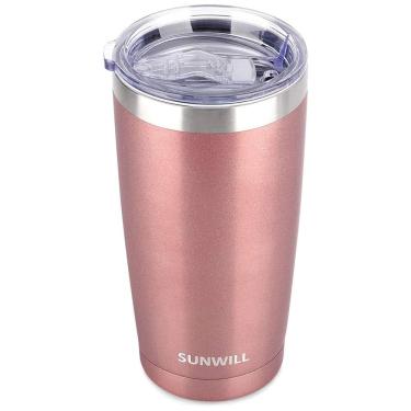 Imagem de Copo Térmico 600 mL para Cerveja, Café com Isolamento a Vácuo, SUNWILL, Rosa