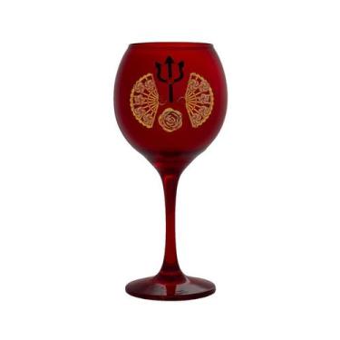Imagem de Taça Vermelha Pomba Gira Leques Tridente 400 ml 20cm Celebra - META AT