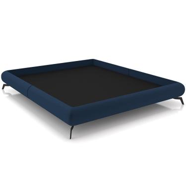 Imagem de Cama Casal Queen Base Box Pés de Ferro Estilo Industrial 176cm Otto P05 Veludo Rosê - Lyam Decor