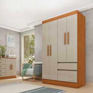 Imagem de Guarda Roupa Infantil 4 Portas 2 Gavetas Oregon TCIL Móveis Cinamomo O