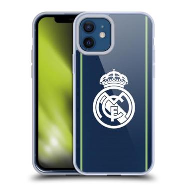 Imagem de Head Case Designs Capa de gel com emblema azul escuro oficialmente licenciada pelo Real Madrid CF [proteção de grau militar] compatível com Apple iPhone 12 / iPhone 12 Pro