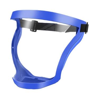 Imagem de YsXoWiui Máscara facial protetora fácil de limpar, visível, antipoeira, para adultos, para áreas externas, corte de grama, marcenaria, jardim, Moldura Azul