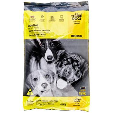Imagem de Ração Three Dogs Biofresh Para Cães Adultos de Médio e Grande Porte Sabor Frango, Carne e Arroz, 15kg