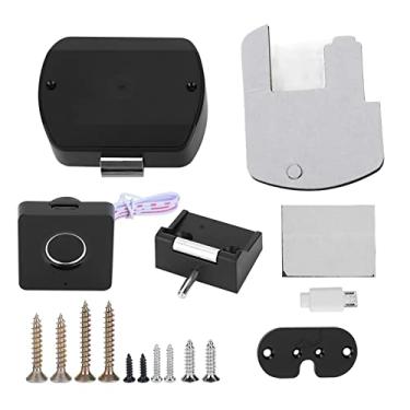 Imagem de Fechadura de Impressão Digital Inteligente Sem Chave de Armário Fechadura de Armário de Gaveta Elétrica Inteligente Plástico PC Preto para Dispositivos de Segurança Biométrica de