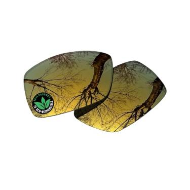 Imagem de Raydi Lentes de reposição de policarbonato para óculos de sol retangulares Costa Del Mar Corbina - Flare Gold Mirror - Polarizadas