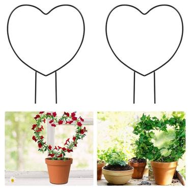Imagem de Zhjvihx Treliça de Jardim de Ferro, Suporte de Escalada de Plantas de Metal Resistente Em Forma de Coração para Decorar Sua Casa (preto)