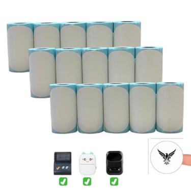 Imagem de StartBox Kit 15 Bobina Etiqueta Térmica Adesiva 50x50mm Redonda 5x5cm Compatível Com Impressoras Térmicas (1 Coluna) Rolo 75 Etiquetas cada Rolo