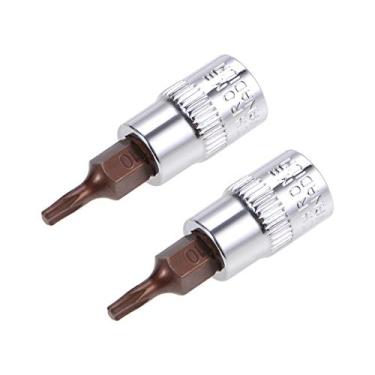 Imagem de 2 peças de 1/10.2 cm x soquete Torx Bit T10, brocas de aço S2, soquetes CR-V, comprimento de 38 mm, uso com chave catraca, barra deslizante, haste de extensão