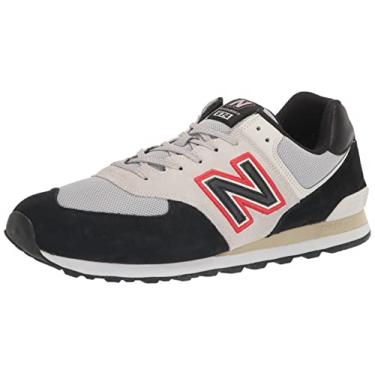 Imagem de New Balance Tênis masculino 574 V2, Preto/vermelho, 11.5