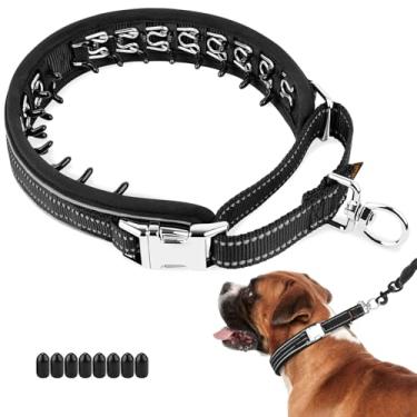 Imagem de Mayerzon Coleira Martingale para cães médios e grandes, coleira de treinamento de caminhada para cães de pastor alemão boxer rottweiler que puxa, refletiva, com anel giratório de 360° e fivela de