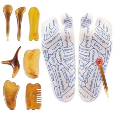 Imagem de 1 par de meias de reflexologia com 8 bastões de massagem, meias elásticas premium para acupuntura acupressão para os pés com ferramentas ideais para relaxamento (mulheres, tamanho 35-39)