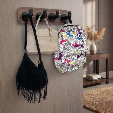Imagem de Cabideiro de Parede Porta Toalhas Mochilas Bolsas Suporte Gancho Quart