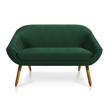 Imagem de Namoradeira Veludo Castanho Verde Esmeralda