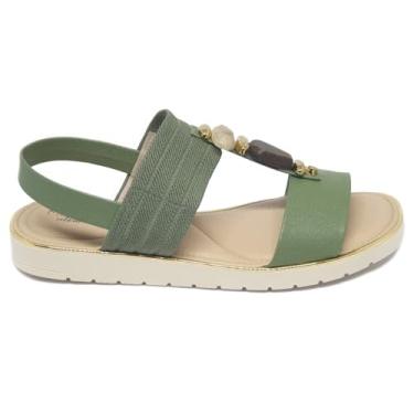 Imagem de Sandália Salto Baixo Com Elástico Modare 7175.102 - Verde - 40