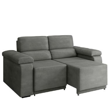 Imagem de Sofá Desmontável Retrátil 2 Lugares 1,50m Fox Suede Cinza Selmer Cinza