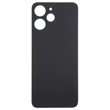 Imagem de Capa traseira para Xiaomi Redmi 12 4G, peças sobressalentes, capa traseira, bateria, capa de porta (preto)