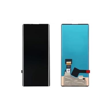 Imagem de Para LG Wing 5G (LM-F100N/F100VM/F100TM) Tela LCD Touch Screen Digitalizador Assembléia Amoled com moldura, substituição completa do painel de vidro frontal (moldura azul)