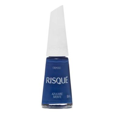 Imagem de Esmalte Risqué Azul Cremoso Azulivre Mente 8ml, 8ML, Azul
