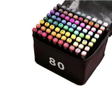 Imagem de 24 até 168 Cores Touch Marker Caneta Marcadora Com Ponta Dupla/Pintura De Arte/Aquarela/Material Escolar/Escritório (80 Cores)