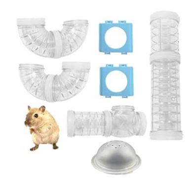 Imagem de Acouto Conjunto de Tubos de Hamster Transparentes Com Túneis de Conexão DIY, Brinquedo de Atividade Segura para Ratos de Estimação, Diversão Fácil de Montagem para Animais Pequenos (Verde 40 libras