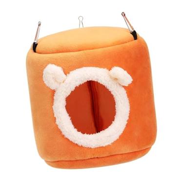 Imagem de Baoblaze de pássaro suspenso, tipo rede, confortável e aconchegante para o inverno, ideal para calopsitas, agapornis e periquitos, Laranja