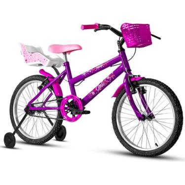 Imagem de Bicicleta aro 20 Feminina Infantil Com Cadeirinha de Boneca Roda Later