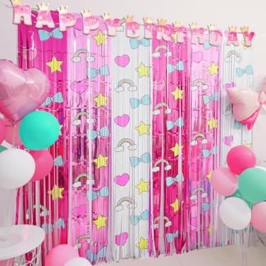 Imagem de Decoração de festa de aniversário Kawaii, incluindo 2 unidades de flâmulas de desenho animado de gato, 26 balões de festa de gatinho e 1 faixa de aniversário de gatinho para meninas, tema de gatinho