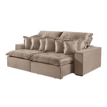 Imagem de Sofá 3 Lugares Retrátil E Reclinável M-144 Veludo Martins Bege