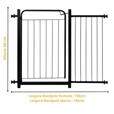 Imagem de Grade De Proteção para Pet Cães Para Portas Portão Ext 30cm Preto - It