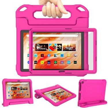Imagem de DJ&RPPQ Capa infantil para iPad de 10 polegadas para crianças, capa à prova de choque à prova de crianças com suporte protetor de tela, rosa