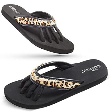 Imagem de Pedi Couture New Pedicure Toe Separators Pedicure Sandálias para Mulheres - Confortável, Leve e Acolchoada para Aliviar Seus Pés de Dor e Inchaço - Vários Estilos e Tamanhos, Leopard, Medium