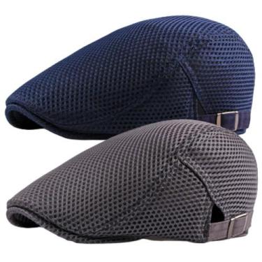 Imagem de Kit 2 Boné Boinas Masculina Verão Premium Cinza E Azul - Mercado Mascu