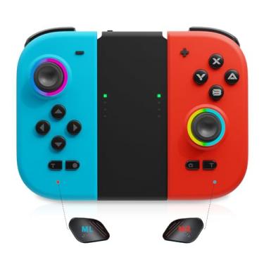 Imagem de AceGamer DuoShadow Wireless Joy-Pad for Nintendo Switch/OLED/Lite/PC, Hall Effect Joystick, Mechanical Microswitches Buttons, 6-Axis Gyro, Turbo, Vibration, Programmable, RGB Light, Ergonomic Grip