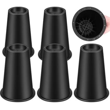 Imagem de Pacote com 6 peças de elevação de cama redonda de 20,3 cm / elevador de móveis / elevadores de cama/elevadores de mesa/elevadores de moldura criam armazenamento sob a cama resistente para ajuste de