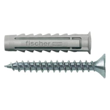Imagem de Cartela De Buchas Sx 10x50mm E Parafusos Cabeça Chata Com 5 Unidadades - 603055 - Fischer