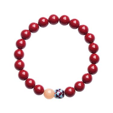 Imagem de Pulseira Cinnabar com pérola de lótus de 8 mm para mulheres e homens