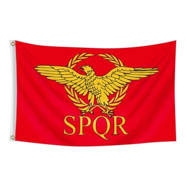 Imagem de Bandeira SPQR Império Romano 90x150cm Bandeira Vermelha de Poliéster