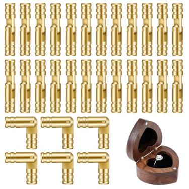 Imagem de 30 peças de dobradiças escondidas, dobradiças cilíndricas para caixa de joias, dobradiça pequena para caixa de madeira, mini dobradiça de barril para artesanato DIY, caixas de joias de madeira