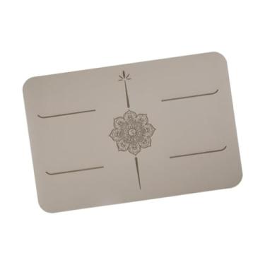Imagem de simhoa Tapete de ioga pequeno, antiderrapante, para meditação, academia, com apoio para os joelhos, ideal para exercícios de flexão de joelhos, viagens e, Cor Do Chá com Leite