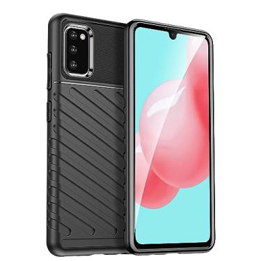 Imagem de IDEWEI Capa para Samsung Galaxy A41. Fibra de carbono refinada, anti-queda, anti-impressões digitais, proteção integral. A capa do telemóvel é compatível com Samsung Galaxy A41