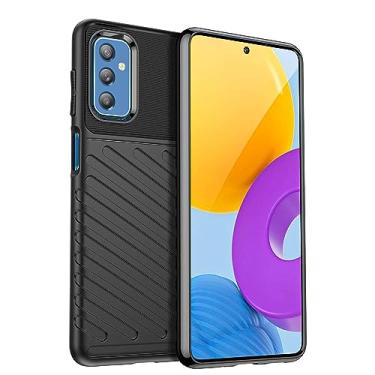 Imagem de Capa para Samsung Galaxy M52 5G. Fibra de carbono refinada, anti-queda, anti-impressões digitais, proteção integral. A capa do telemóvel é compatível com Samsung Galaxy M52 5G