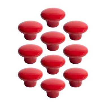 Imagem de 10 Puxador Porcelana em Cerâmica Gaveta Armário Móveis 38mm (Vermelho - MPPON101)