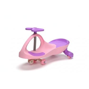 Imagem de Carrinho de Rolimã Infantil Rodas LED Gira 360 Zippy Car Rosa