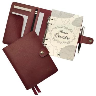 Imagem de Agenda Minhas Receitas 195-R Personalizada Raffai Couros (Marsala)