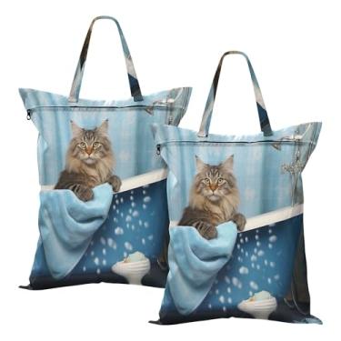 Imagem de SEHANY 2 peças de sacos grandes de lavanderia com alça, à prova d'água, bolsa de roupa para viagem e natação