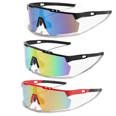 Imagem de JINHUIBBA Óculos de sol de beisebol para meninos e meninas, jovens, para crianças, leves, de 6 a 12 anos, Vermelho, amarelo, preto, azul, preto, multicolorido, tamanho �nico