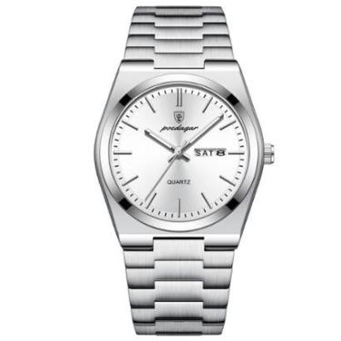 Imagem de Relógio Poedagar Masculino Quartzo Prata Aço Inoxidável Luxo-Masculino